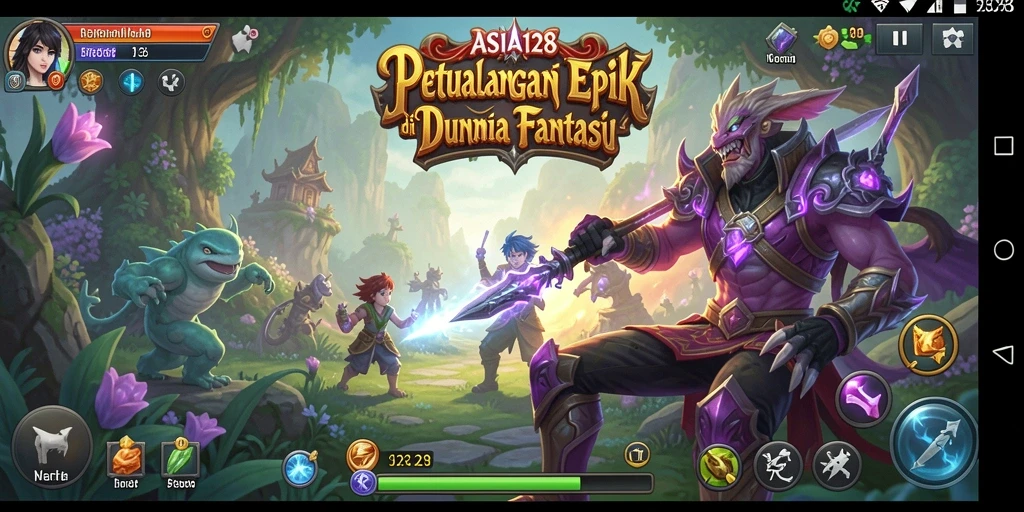 Screenshot menampilkan pemain menjelajahi hutan misterius di ASIA128.