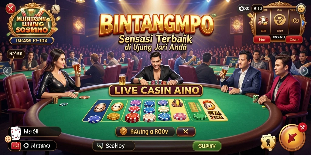 Tampilan gameplay BINTANGMPO dengan dealer langsung yang menawan.