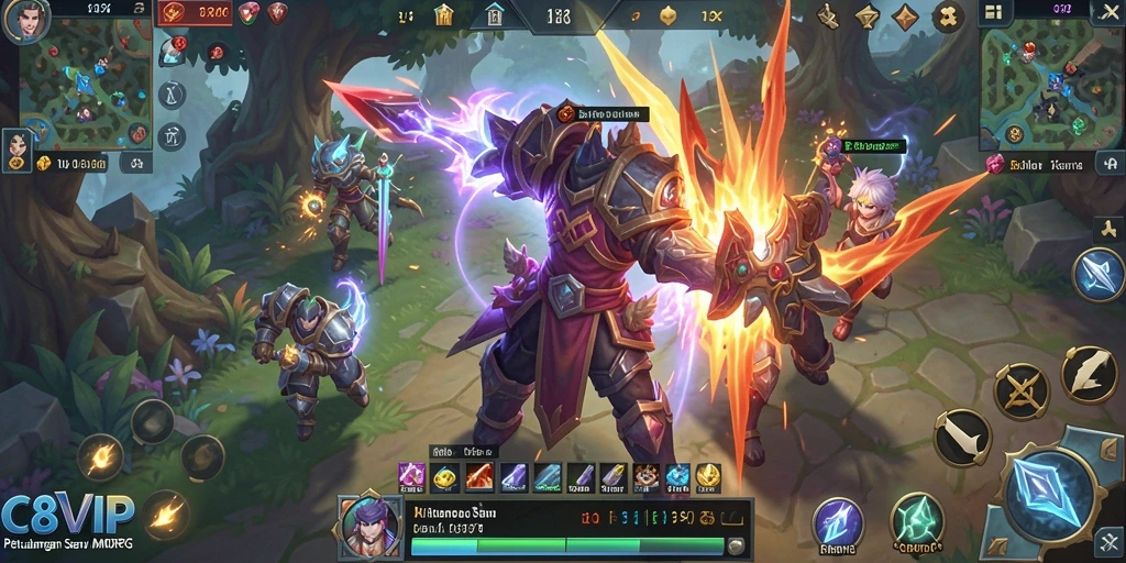 Screenshot gameplay C8VIP menampilkan pertarungan seru dalam dunia MMORPG.