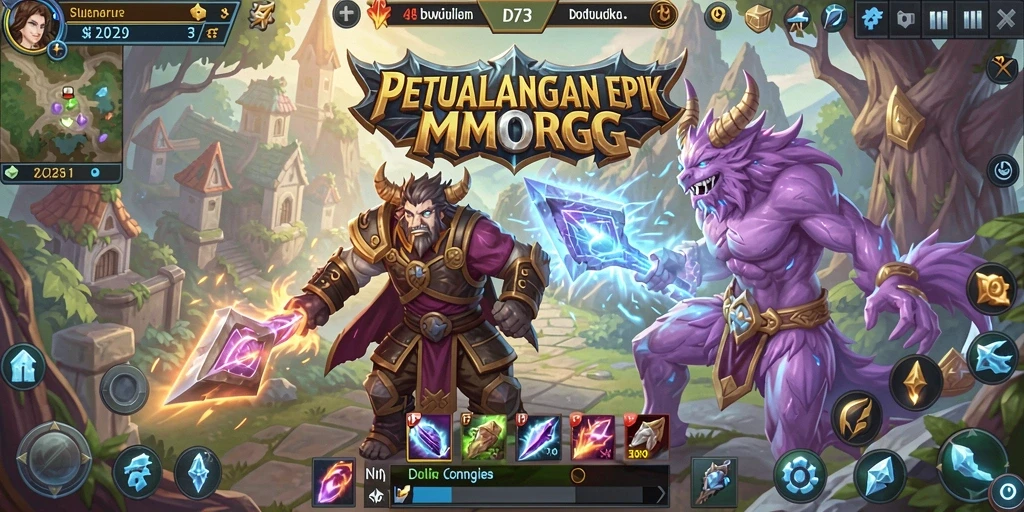 Gameplay D73 yang menarik dan penuh aksi dalam MMORPG yang menantang.
