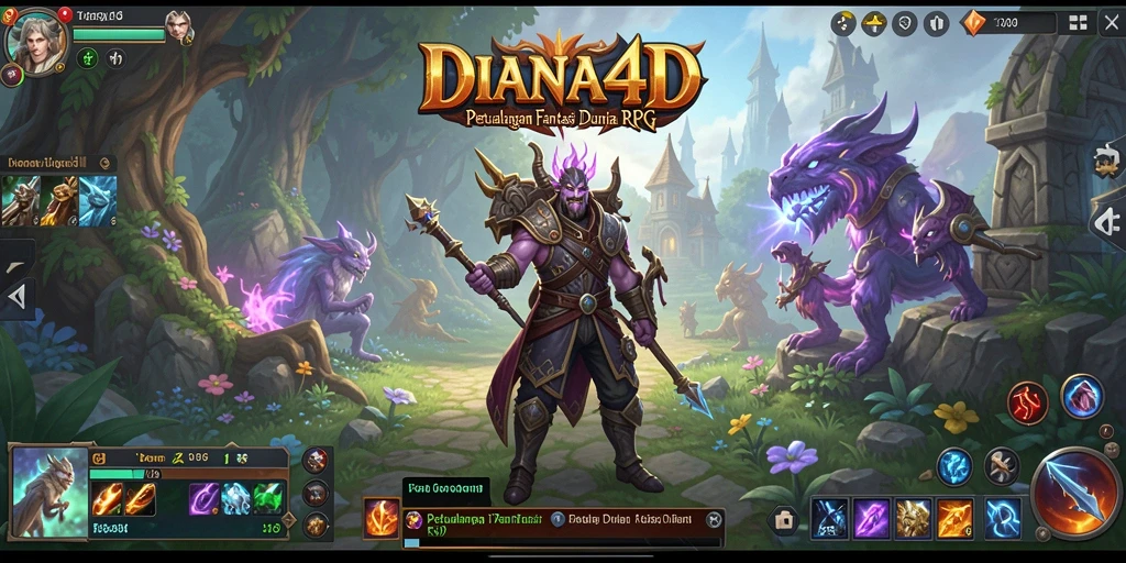 Tangkapan layar menampilkan pertempuran seru di dunia DIANA4D yang penuh petualangan.