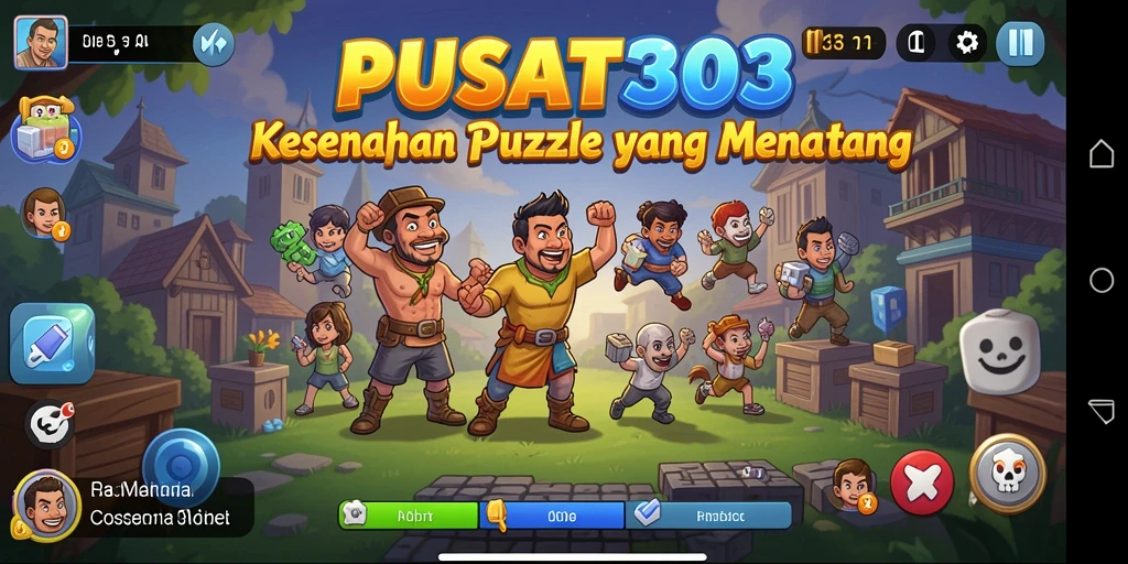 Screenshot utama PUSAT303 menampilkan gameplay Puzzle yang menarik.