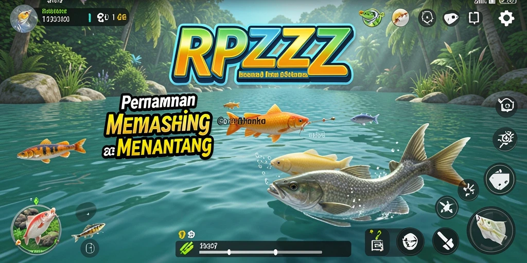 Tampilan gameplay memancing yang seru dan mendebarkan di RPZZZ.