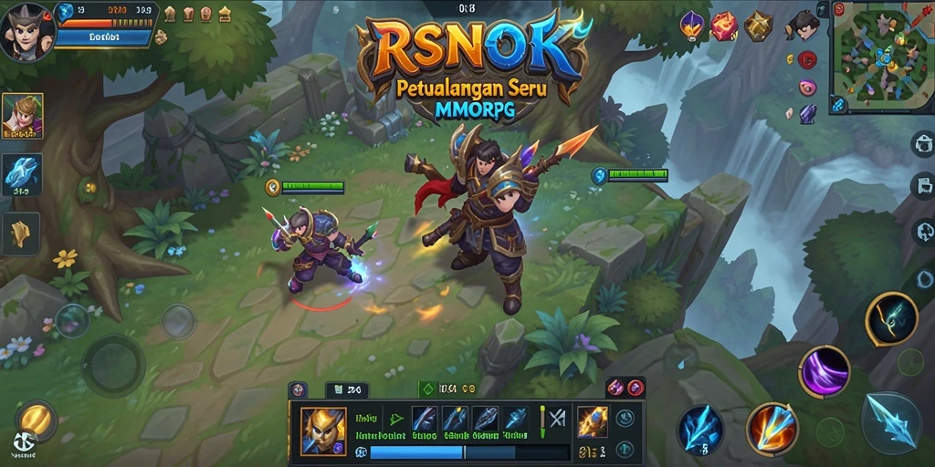 Tampilan gameplay RSNOK dalam dunia MMORPG yang memukau dan penuh aksi.
