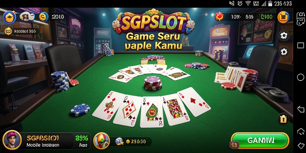 Tampilan gameplay seru dari SGPSLOT, menghadirkan suasana Gaple yang menyenangkan.