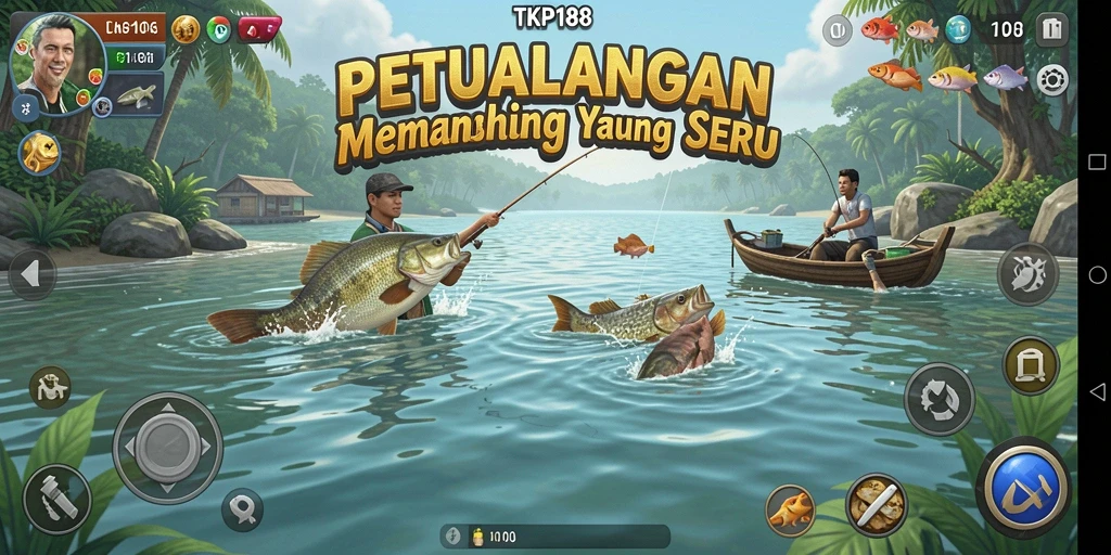 Screenshot gameplay TKP188 menampilkan pengalaman memancing yang mengasyikkan.