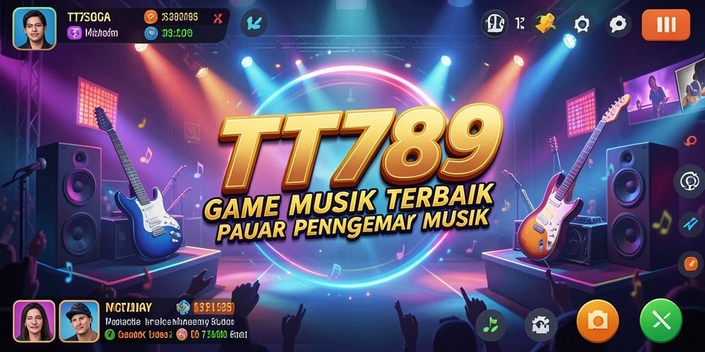 Tangkapan layar gameplay TT789 menampilkan aksi seru dengan musik yang energik.