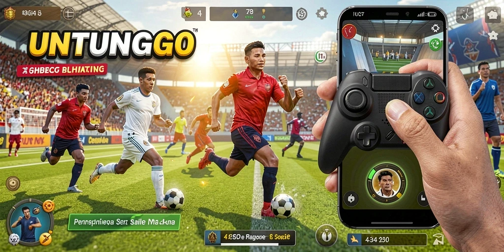 Screenshot utama UNTUNGGO menunjukkan gameplay yang dinamis dan seru.
